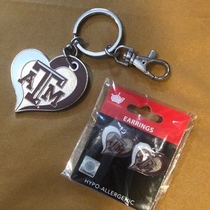 Texas A&M keychain & earrings